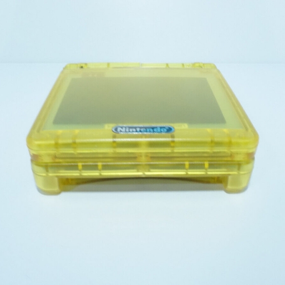 Clear Yellow with Glowing Buttons Nintendo Game Boy Advance SP AGS-101 GBA SP - Picture 7 of 10